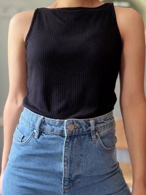 ASOS black ribbed tank